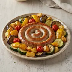 Ruota di luganega con verdure al forno