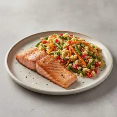 Salmone alla griglia con insalata di couscous