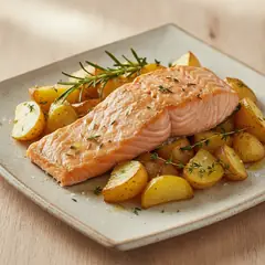 Salmone e patate al forno