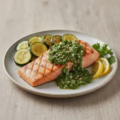 Salmone grigliato con salsa al prezzemolo