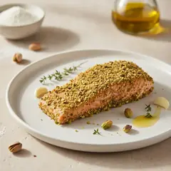 Salmone in crosta di pistacchi