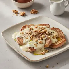 Scaloppine al gorgonzola con noci e cacao