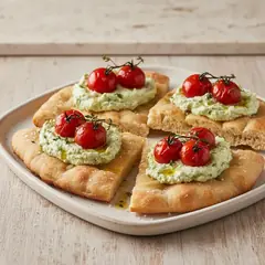 Schiacciate con crema al basilico