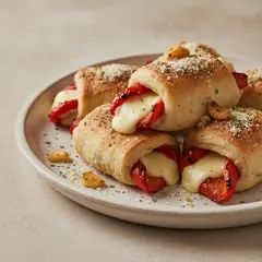 Schiacciate con peperoni e scamorza