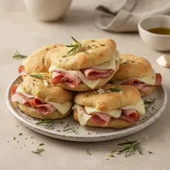 Schiacciate con porchetta e provolone
