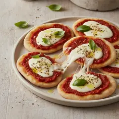 Schiacciate pomodoro e mozzarella