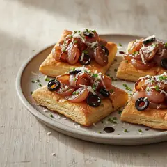 Sfoglia alle olive con cipolle caramellate