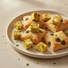 Sfoglie alle olive con cubetti di frittata