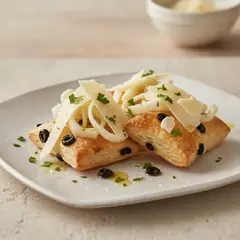 Sfoglie alle olive con topinambur e raspadura
