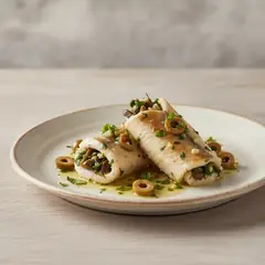 Sogliola arrotolata alle erbe e olive