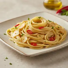 Spaghetti aglio olio e peperoncino risottati
