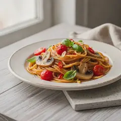 Spaghetti ai pomodorini e champignon