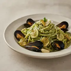 Spaghetti alla Nerano con le cozze