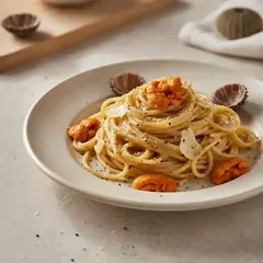 Spaghetti cacio, pepe e ricci di mare