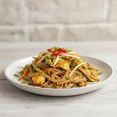 Spaghetti di riso con verdure