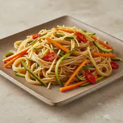 Spaghetti di soia saltati