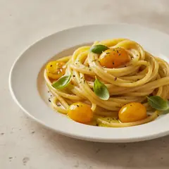Spaghettone al datterino giallo