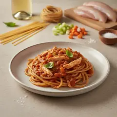 Spaghettone al ragù di pollo