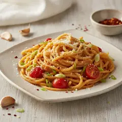 Spaghettoni con cipollotto e peperoncino