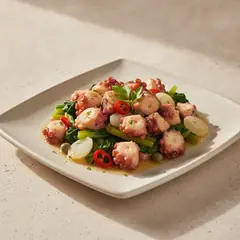 Spezzatino di polpo con erbette