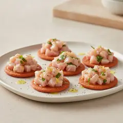 Spianatine con tartare di spada affumicato e menta