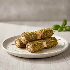 Spiedini di involtini ai pistacchi