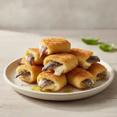 Spiedini di mozzarella e acciughe fritti