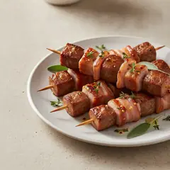 Spiedini di salsiccia e pancetta