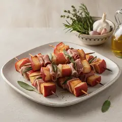 Spiedini di speck e mele