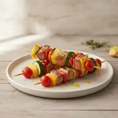 Spiedini marinati all'ananas