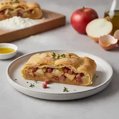 Strudel di mele, cipolle e speck