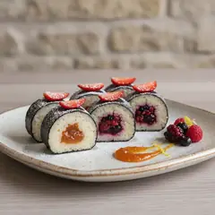 Sushi dolce con confetture miste