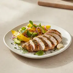 Tacchino alle erbe e insalata esotica