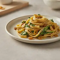 Tagliatelle integrali con scarola e fonduta di taleggio