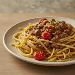 Tajarin con sugo di carne e fegatini