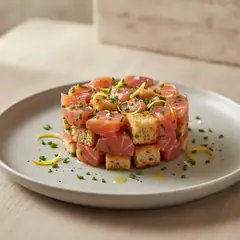 Tartare di salmone e panzanella