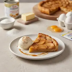 Tarte tatin al latte condensato con gelato fiordilatte e cannella