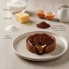 Tartellette con cioccolato e cuore di mou
