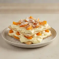 Tiramisù alle albicocche con Pavesini senza uova