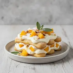 Tiramisù alle pesche senza uova