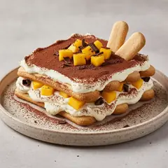 Tiramisù mango e cioccolato con Pavesini