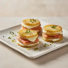 Torrette di patate con salmone e provola