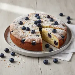 Torta 5 minuti cocco e mirtilli