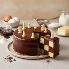 Torta a scacchi decorata