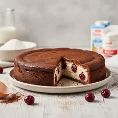 Torta al cacao, ricotta e amarene