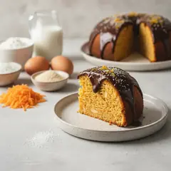 Torta con carote, cocco e cioccolato