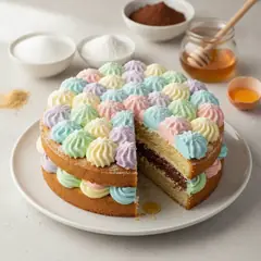 Torta con panna multicolor
