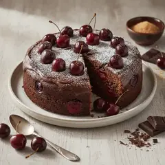 Torta di cioccolato e ciliegie