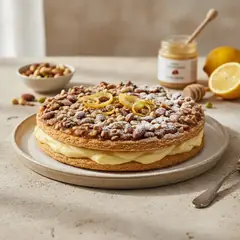Torta di frutta secca con crema al limone