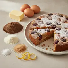 Torta di grano saraceno albicocche e ciliegie